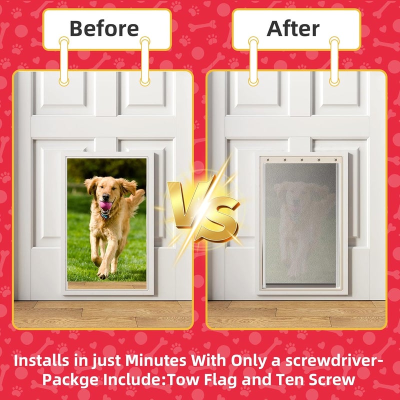 Fuzzycare 2PACK Large Dog Door Replacement Flap with Screws,Doggie Door Replacement Flaps Compatible with PetSafe Freedom Doggie Doors PAC11-11039,10 1/8" X 16 7/8",Weather Resistant and Easy to Install - Image 2